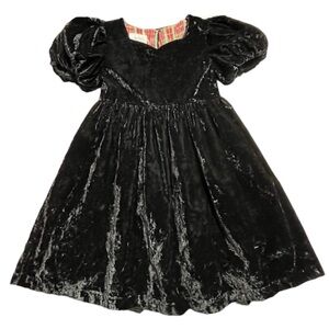 Vintage Plum Pudding crushed velvet poof sleeve dress 6X